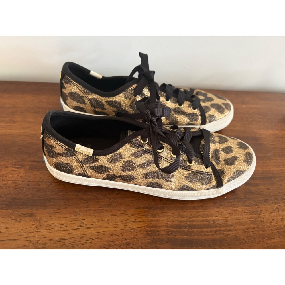 Kate Spade X Keds Girls Youth Sneakers Kickstart Leopard Animals‎ Glitter Size 3